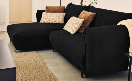 Canapé d'angle noir